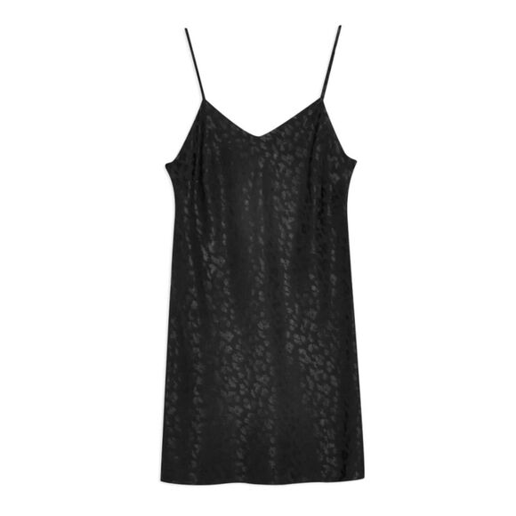 Topshop Black Leopard Print Mini Slip Dress - Picture 3 of 10